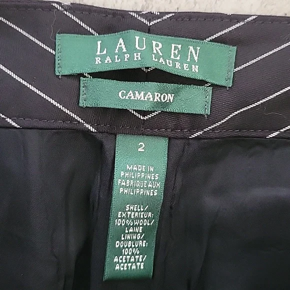 Lauren Ralph Lauren Cameron pin stripe suit in black panties 2 jacket size 4 - Picture 6 of 10